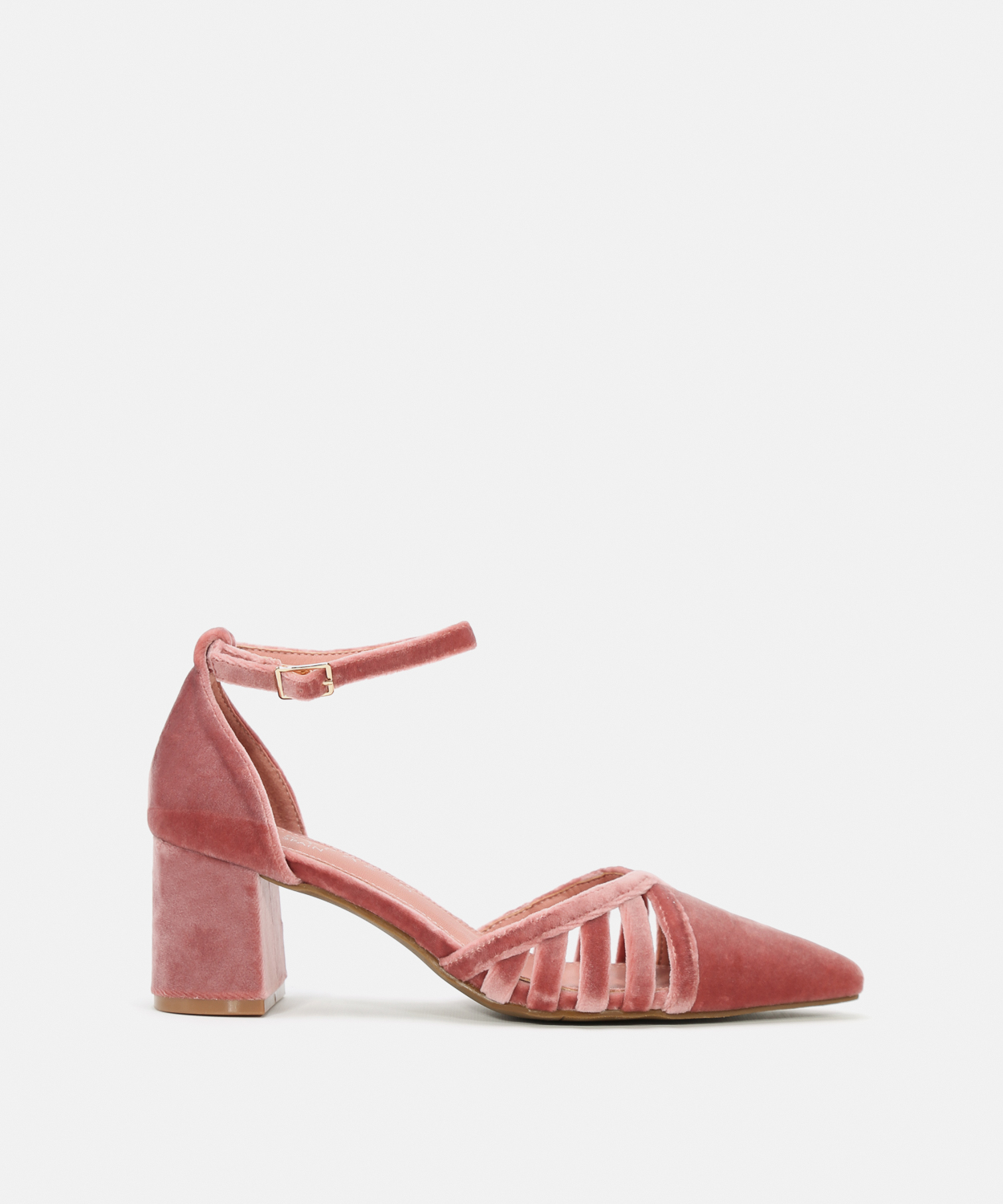 Zapatos tac&oacute;n terciopelo detalle image number null